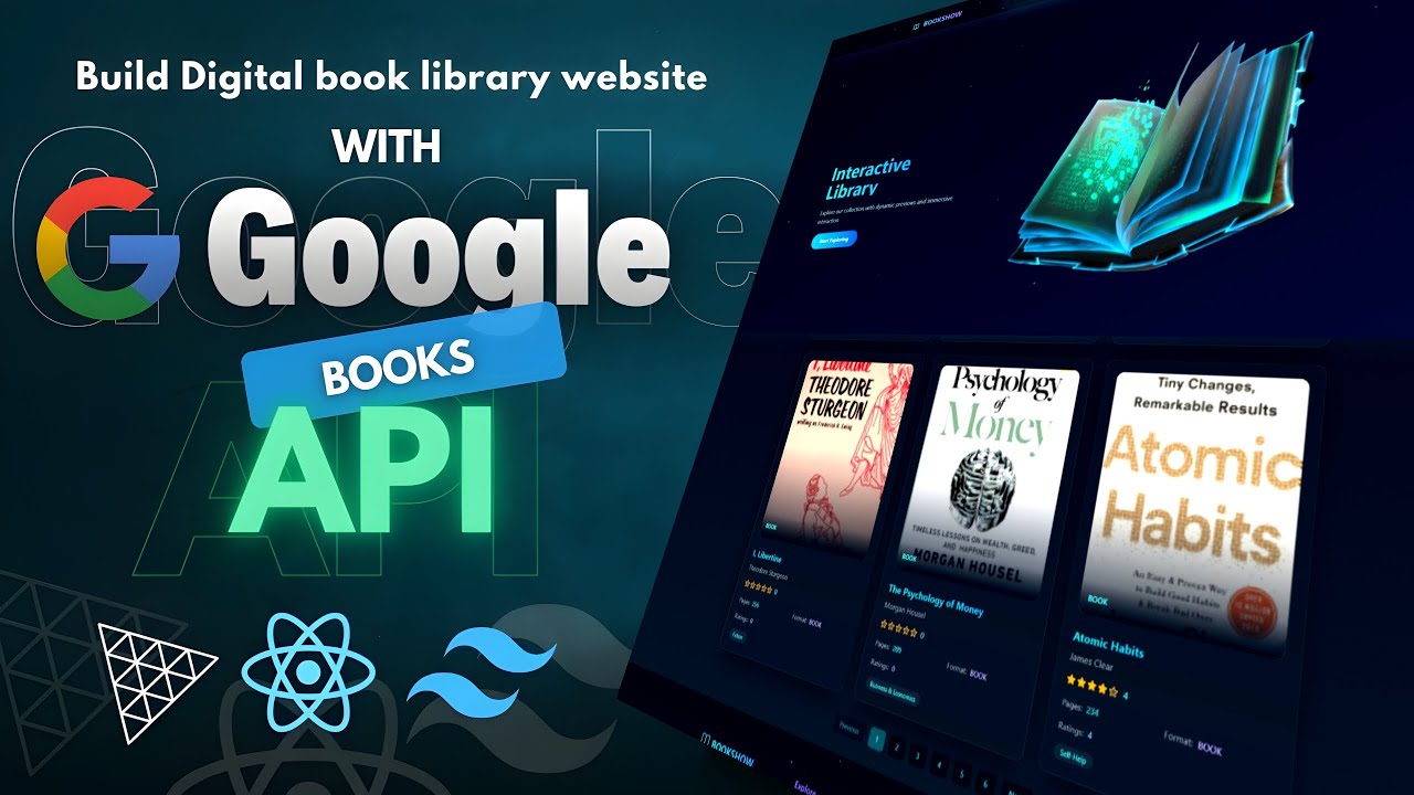 Using Google API Build a Modern Book Library Website | React.js & Tailwind CSS