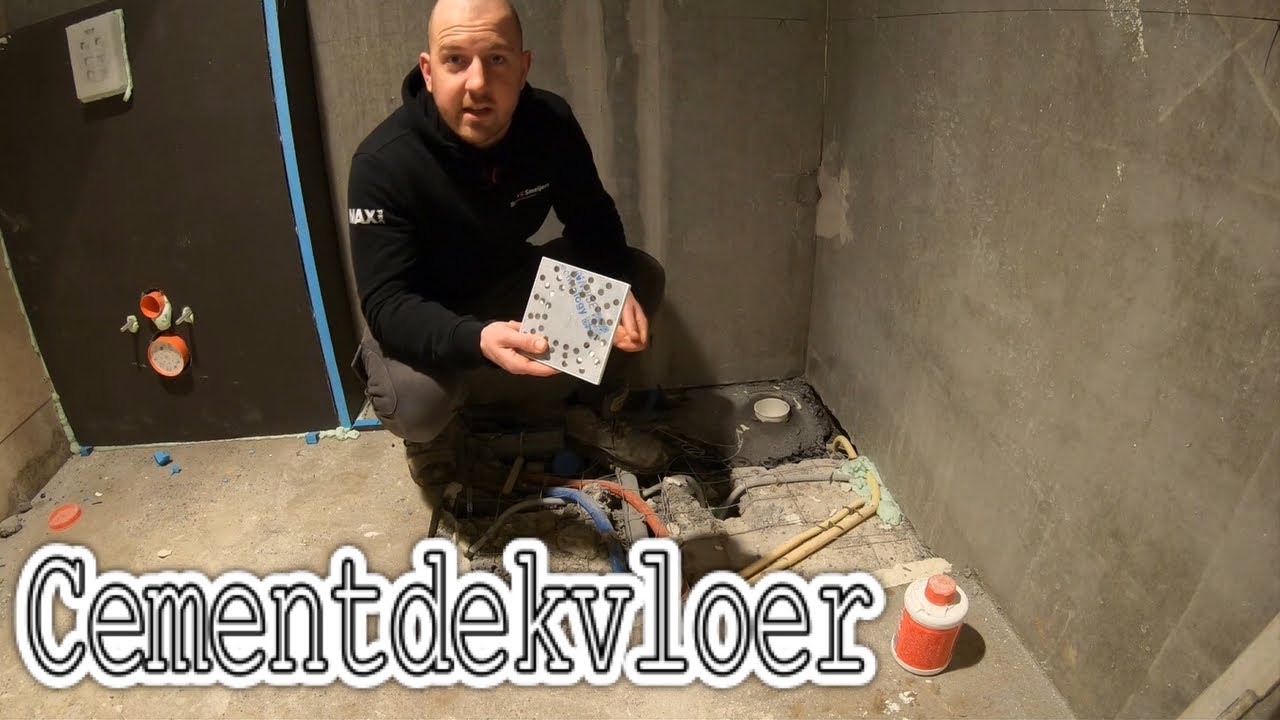 Cementdekvloer Badkamervloer! Zandcement doucheverlaging met een putje! Begin tot Einde!