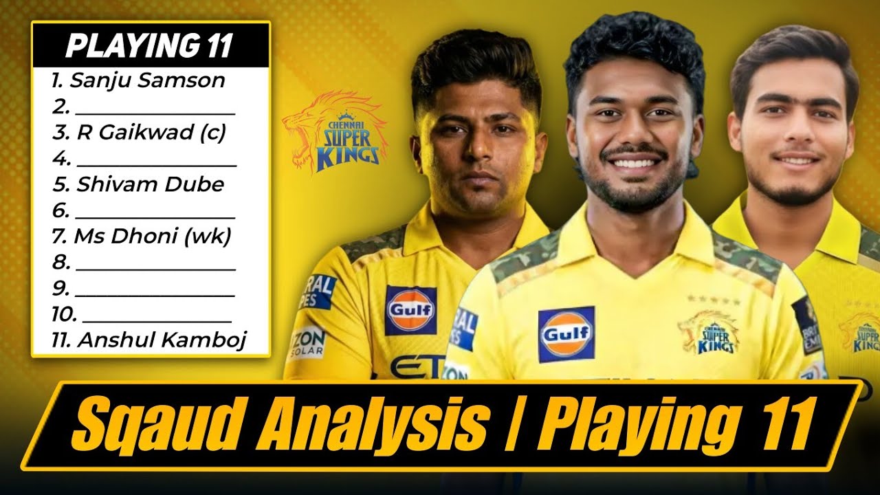 Csk Best Playing 11 & Sqaud Analysis For IPL 2026 | Csk Probable Playing 11 | Csk Sqaud 2026 