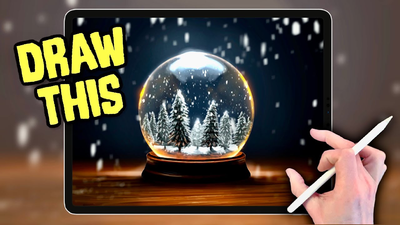 Snow Globe DRAWING Tutorial in PROCREATE