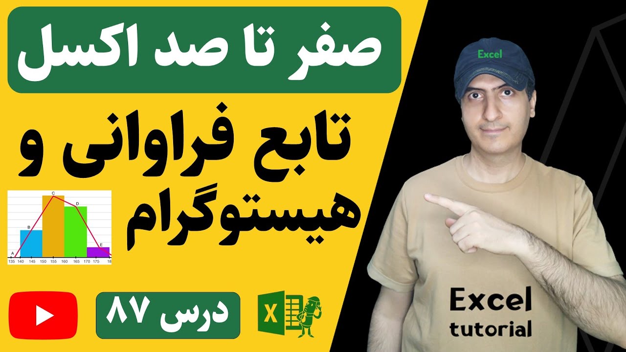 ‫آموزش اکسل از صفر تا صد | تابع فراوانی و رسم نمودار هیستوگرام در اکسل | Histogram in Excel