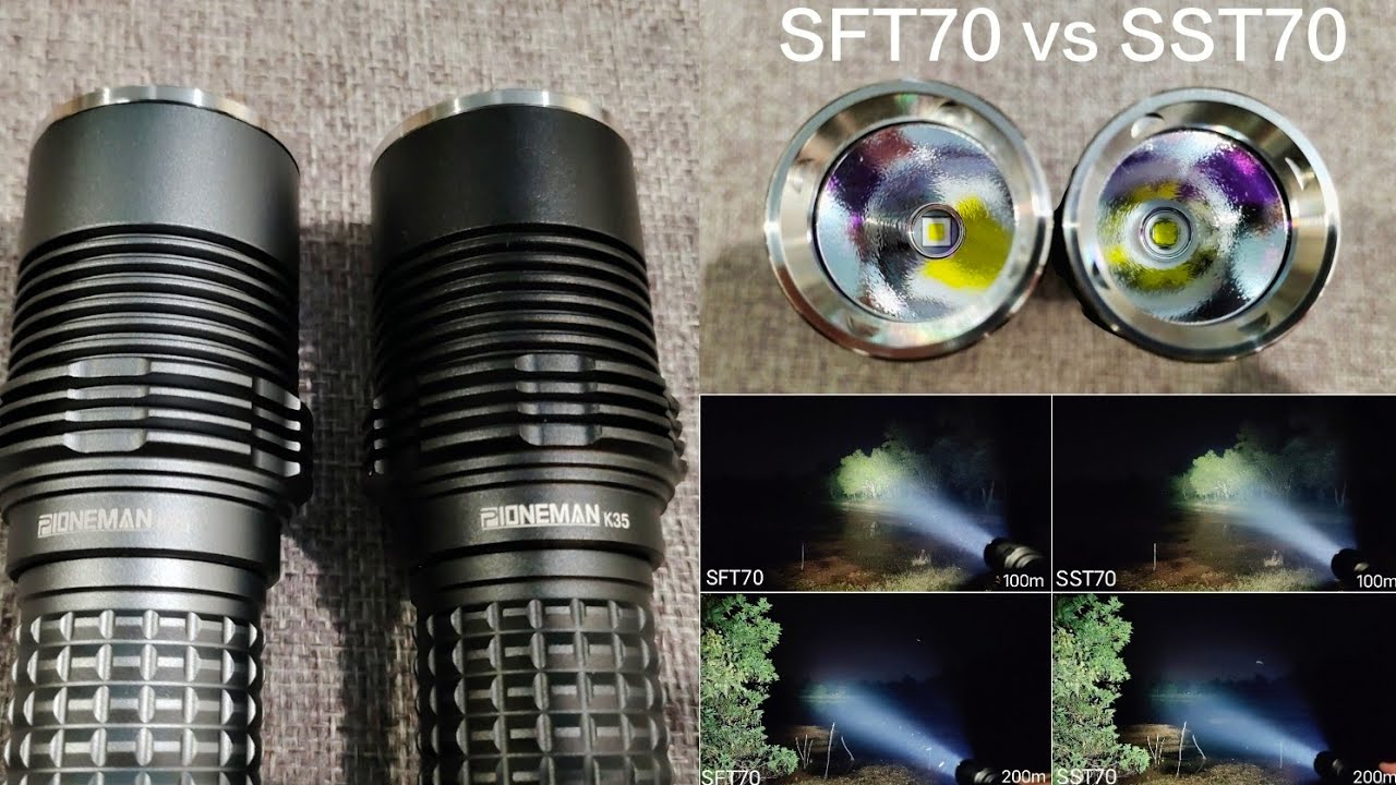 SFT70 vs SST70 Beam Shot Comparison| Pioneman K35, 6v 5a driver, op reflector