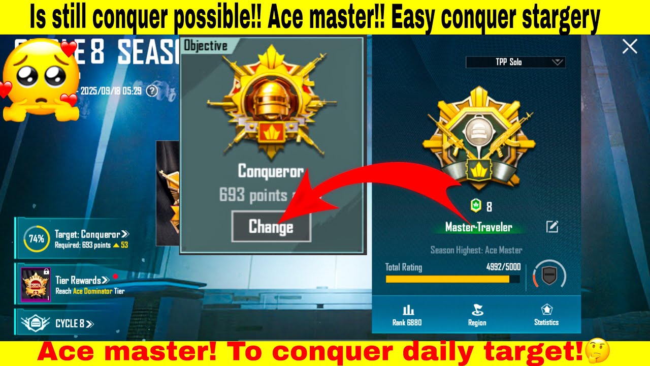 Day-34🇮🇳 is still conquer possible from ace master!! Ace master to conqueror stargery  