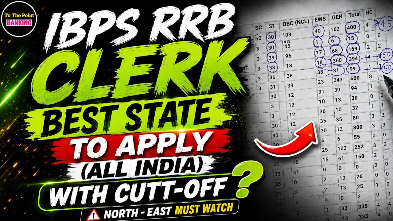 📢📢IBPS RRB Clerk 2026: BEST STATE TO APPLY? 🤩 | State Wise Cut Off & Vacancy Analysis