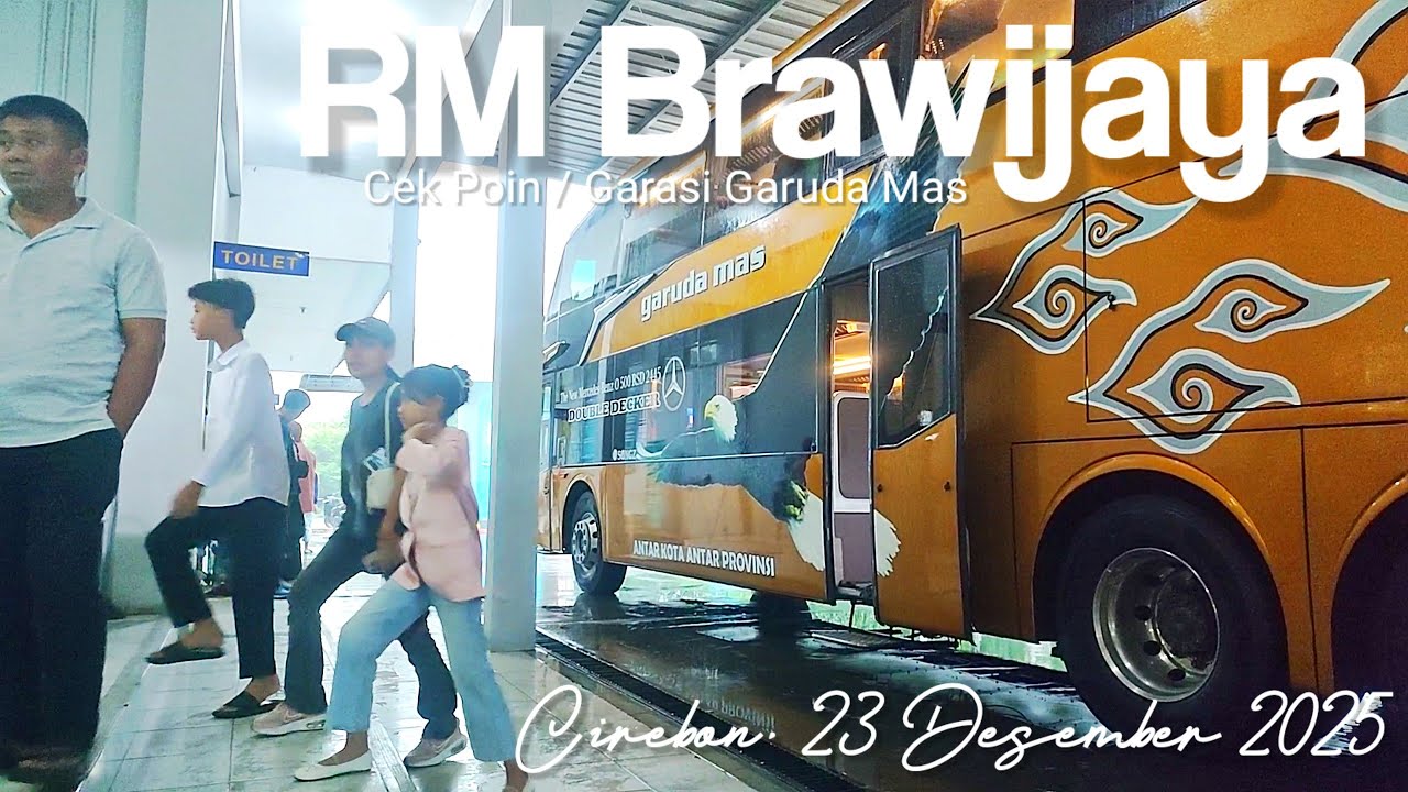 Garuda Mas Double Decker Tujuan Cepu-Blora Sampai di RM Brawijaya Cirebon (cek poin + servis makan)