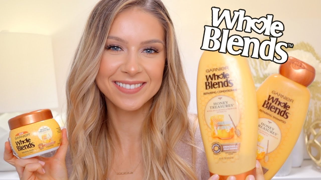 GARNIER Whole Blends (Honey Treasures) Review! Shampoo, Conditioner + Hair Mask