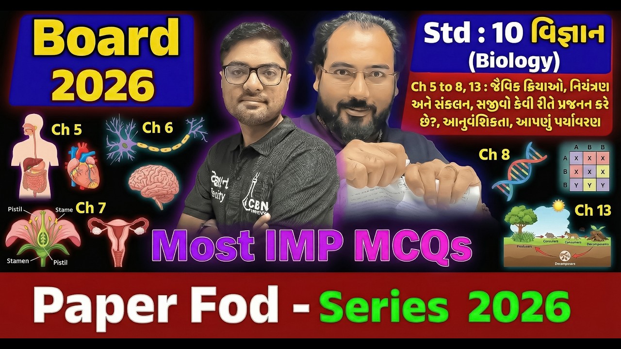 🔥 Std 10 Science Biology MCQ DHAMAKO 💥 | Ch 5–8 & 13 Most IMP MCQs | Board 2026 🔥