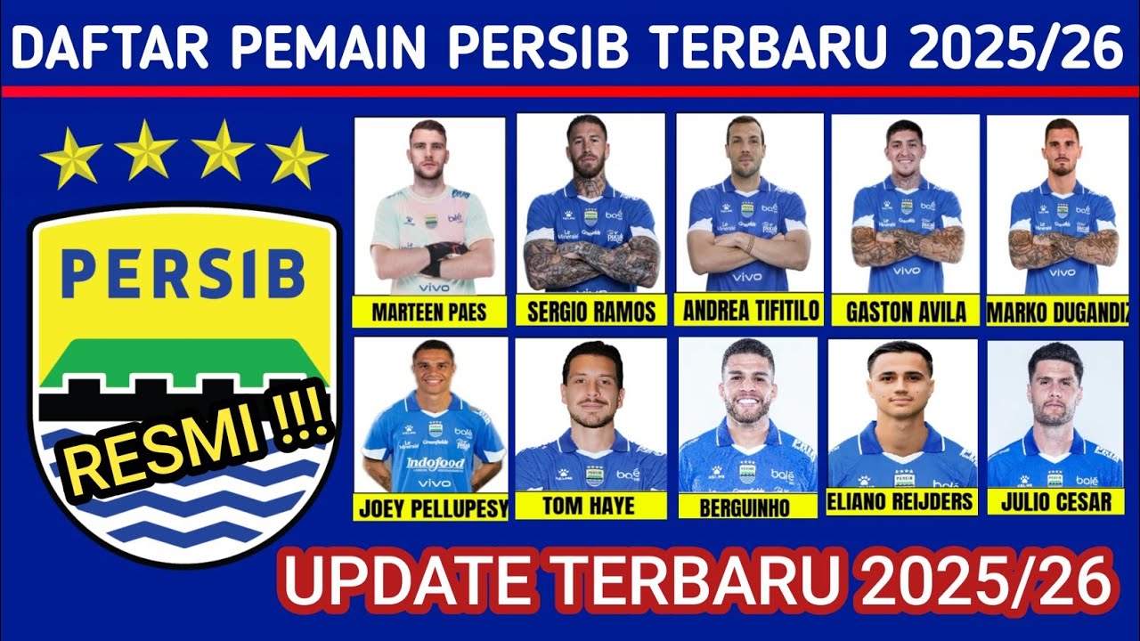 Daftar Skuad Persib Terbaru 2025 - Daftar pemain Persib 2025 - BRI Liga1 2025/2026