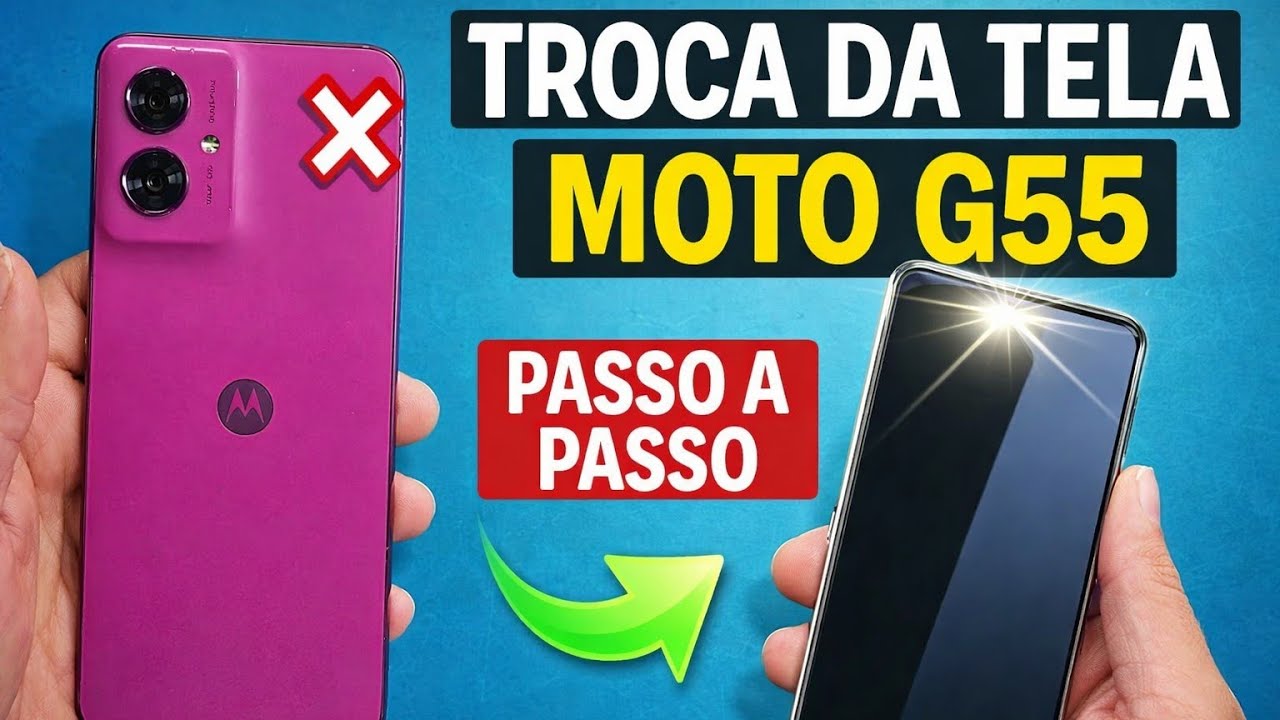 Moto G 55 👈Como Trocar o Display Com Aro Passo a Passo .