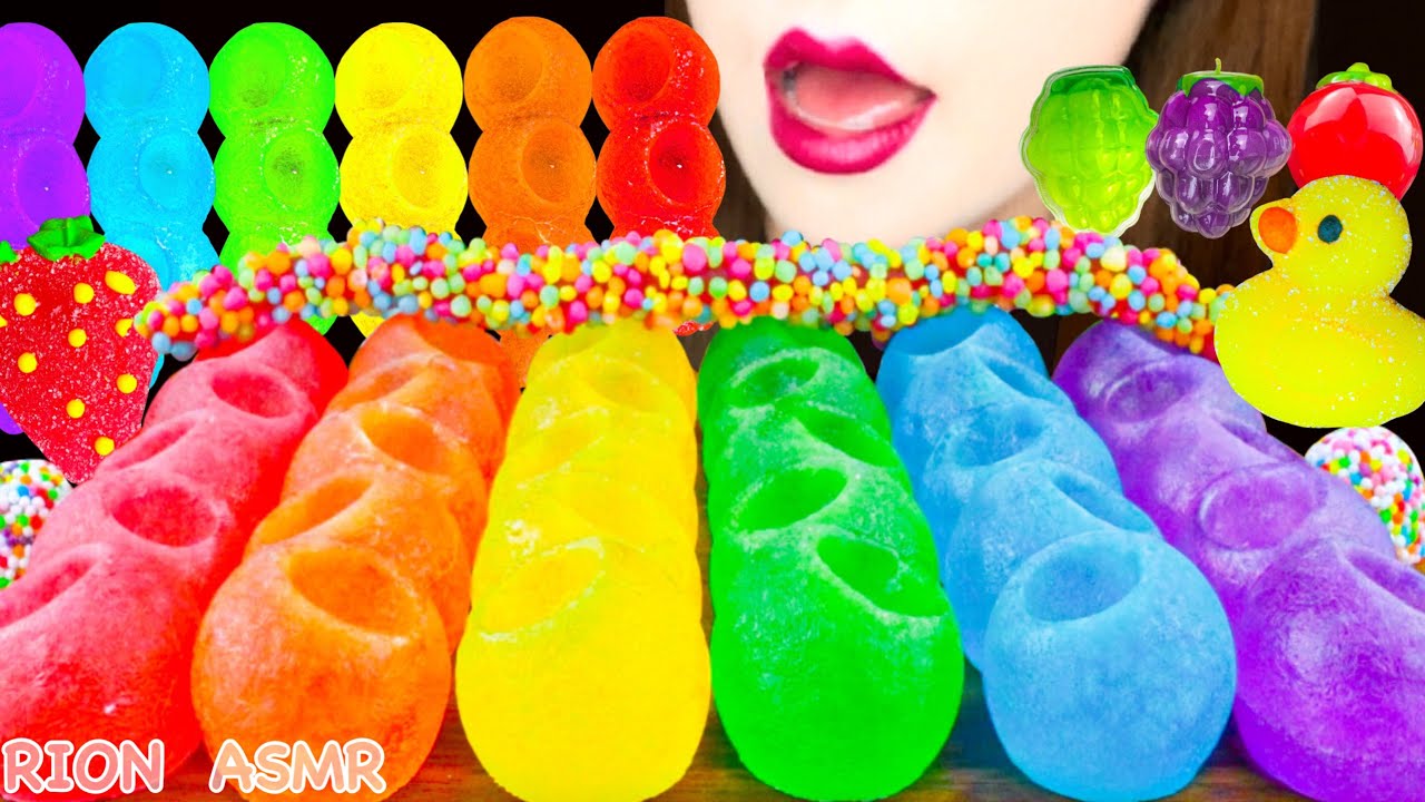 【ASMR】RAINBOW KOHAKUTO PARTY🌈 MUKBANG 먹방 EATING SOUNDS CUTTING SOUNDS