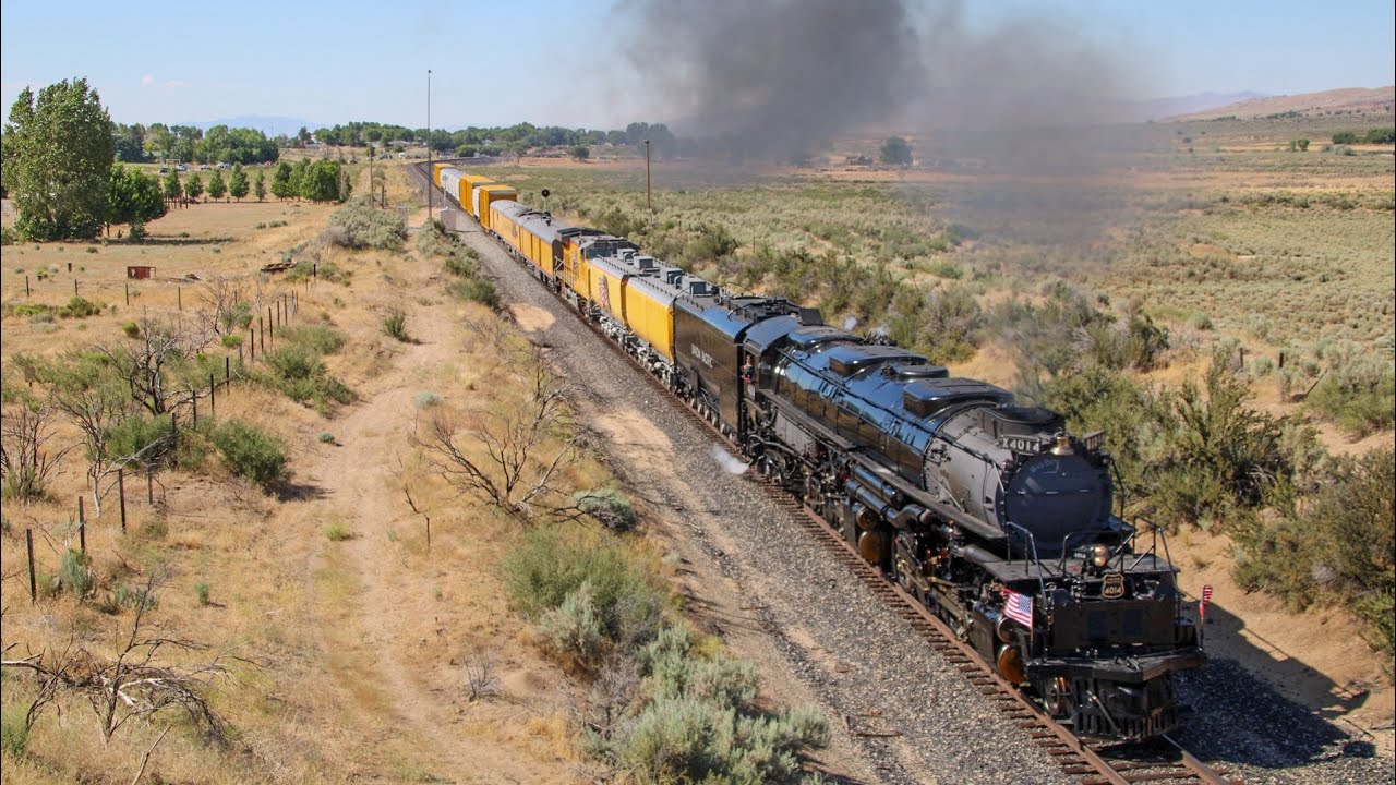 UP 4014 Heads West  - Doyle, CA. to Portola, CA.