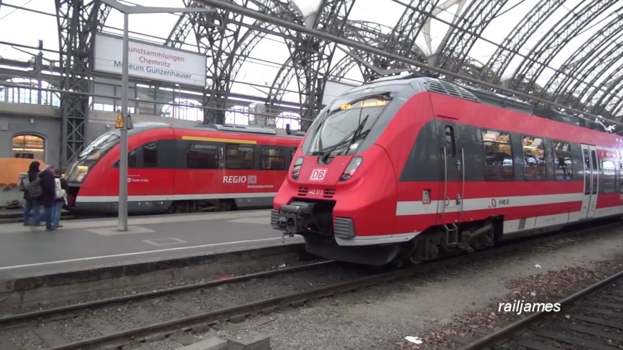 (HD) 18 German Passenger Trains at Dresden in Less Than 5 Minutes