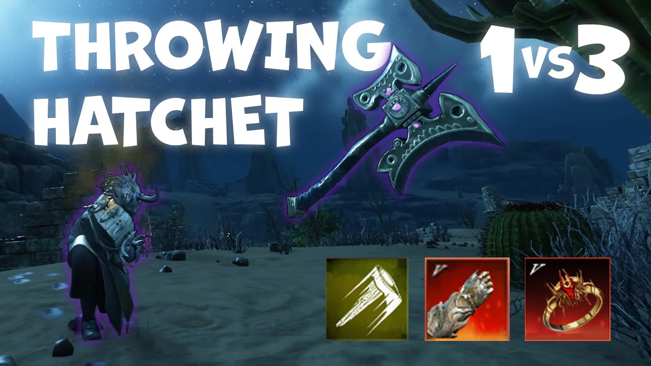 New World PVP 1vs3 Throwing Hatchet VG Artifact build + Blooddrinker