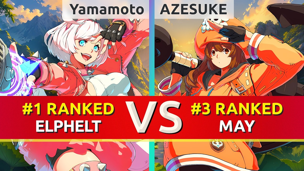 GGST ▰ Yamamoto (#1 Ranked Elphelt) vs AZESUKE (#3 Ranked May). High Level Gameplay