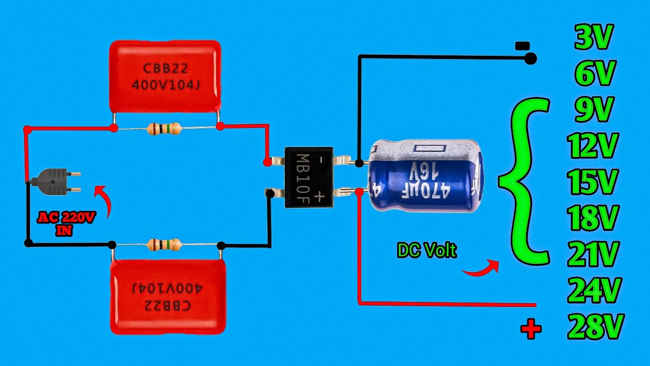 Mb10f bridge rectifier se led drive circuit banaye |. 3V 6V 9V 12V 15V 18V 21V DC