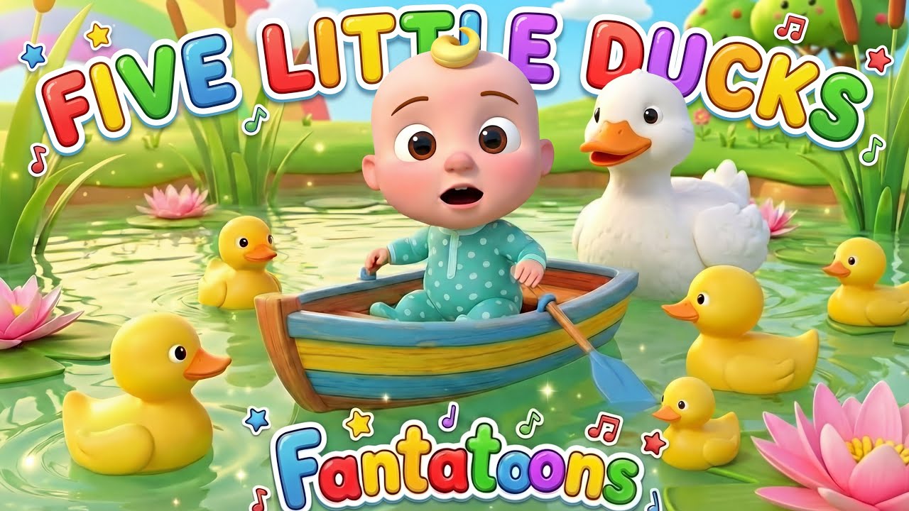 5 Little Ducks Song 🎵 | Kids Nursery Rhymes & Children Songs | Fantatoons