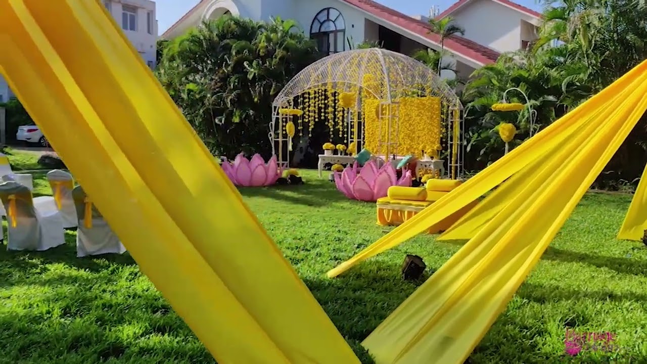 Outdoor Haldi Decorations at The Royal Palms | Haldi Ceremony Decorations