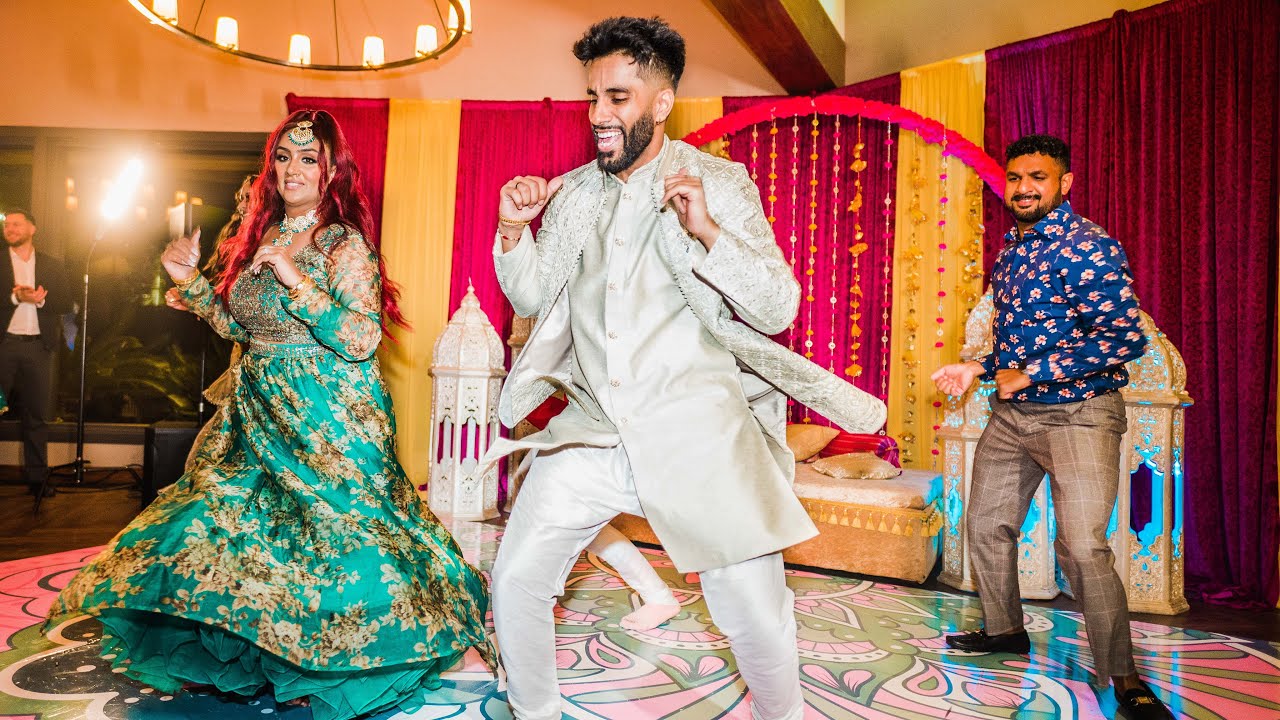 Groom SURPRISES Bride With Epic Wedding Performance | Bhangra & Bollywood | Mehndi Sangeet Night