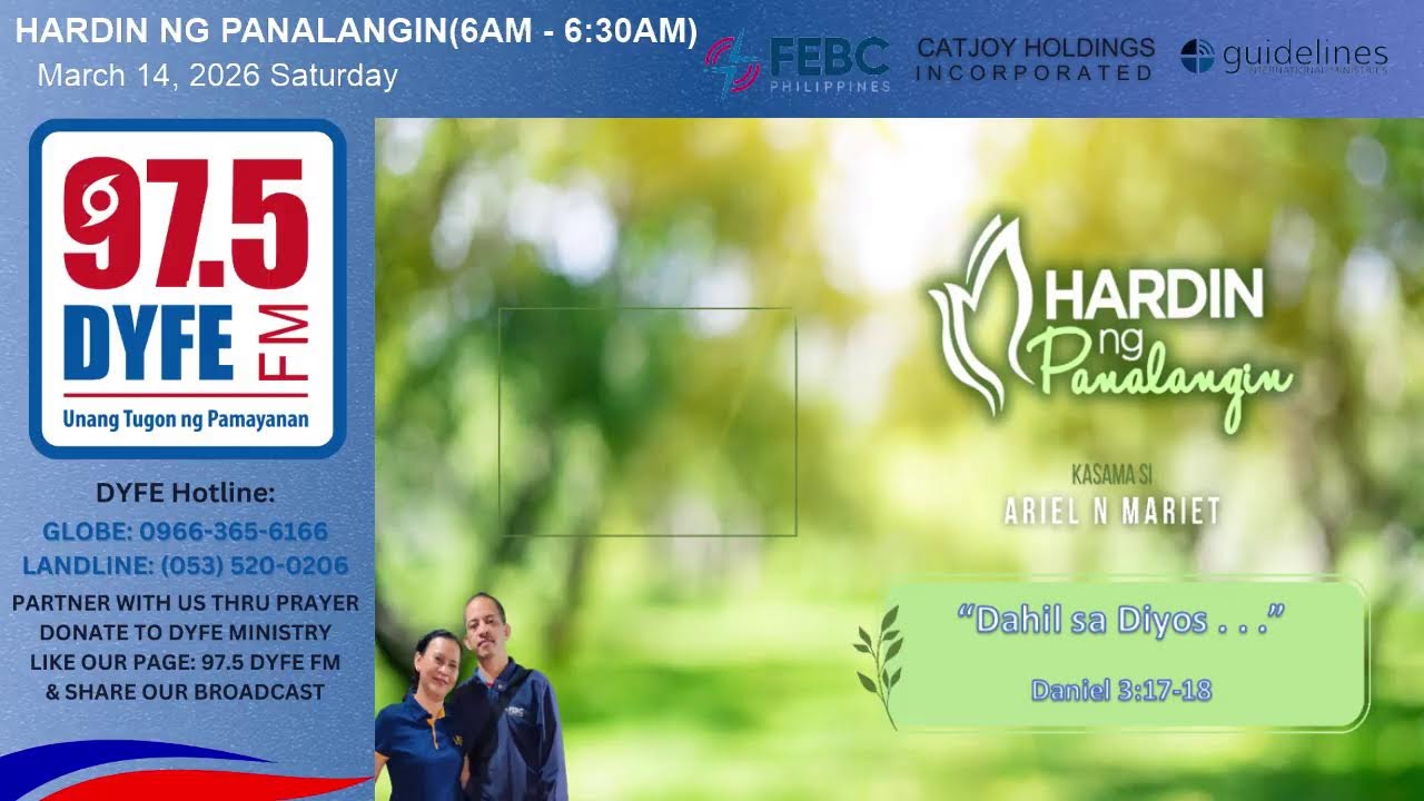 HARDIN NG PANALANGIN   _  “Dahil sa Diyos, Matatag Ako” (Daniel 3:17–18) 🙂
