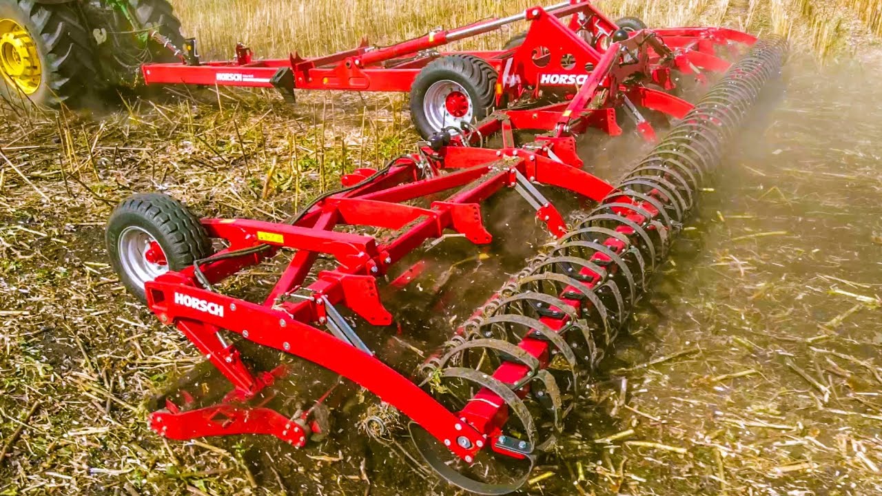 HORSCH Cultro 12 TC - измельчение «зелёной» стерни подсолнечника.