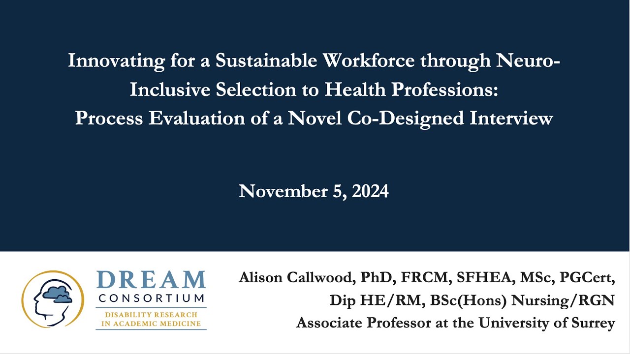 Innovating for a Sustainable Workforce through Neuro-inclusive Selection to Health Professions