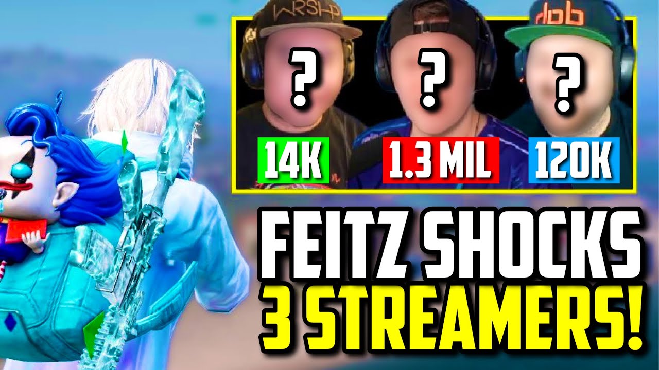 FEITZ SHOCKED 3 STREAMERS WITH 1V4 ON THEIR LIVESTREAM!! | PUBG Mobile