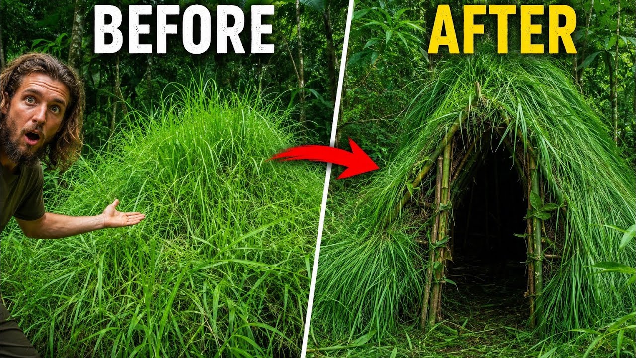🌿 Maine Jungle Mein Ghaas Se Khufia Ghar Banaya 😱 | جنگل میں خفیہ ٹھکانہ