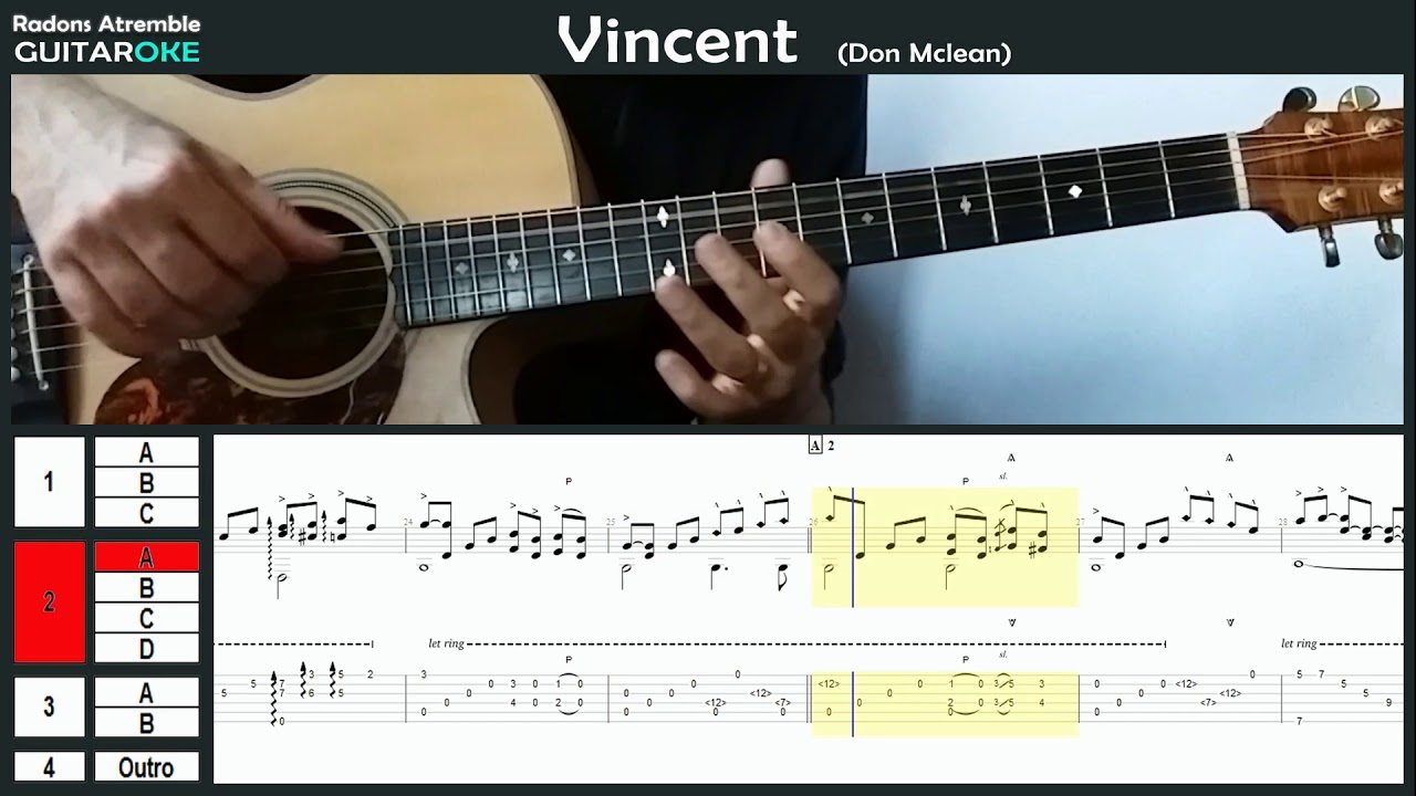 Vincent - (Don Mclean) - Chet Atkins - Guitar Tabs & Score
