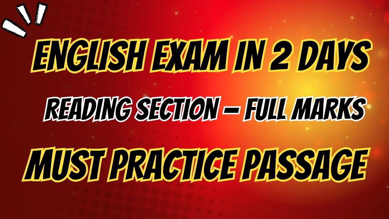 ⭐ “Class 10 English Reading Skills — Most Important Passages Before Exam”