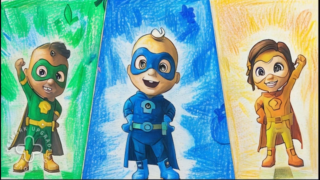 The Muffin Man! Super Hero Rescue | Drawings and colors |Nursery Rhymes & Kids Songs