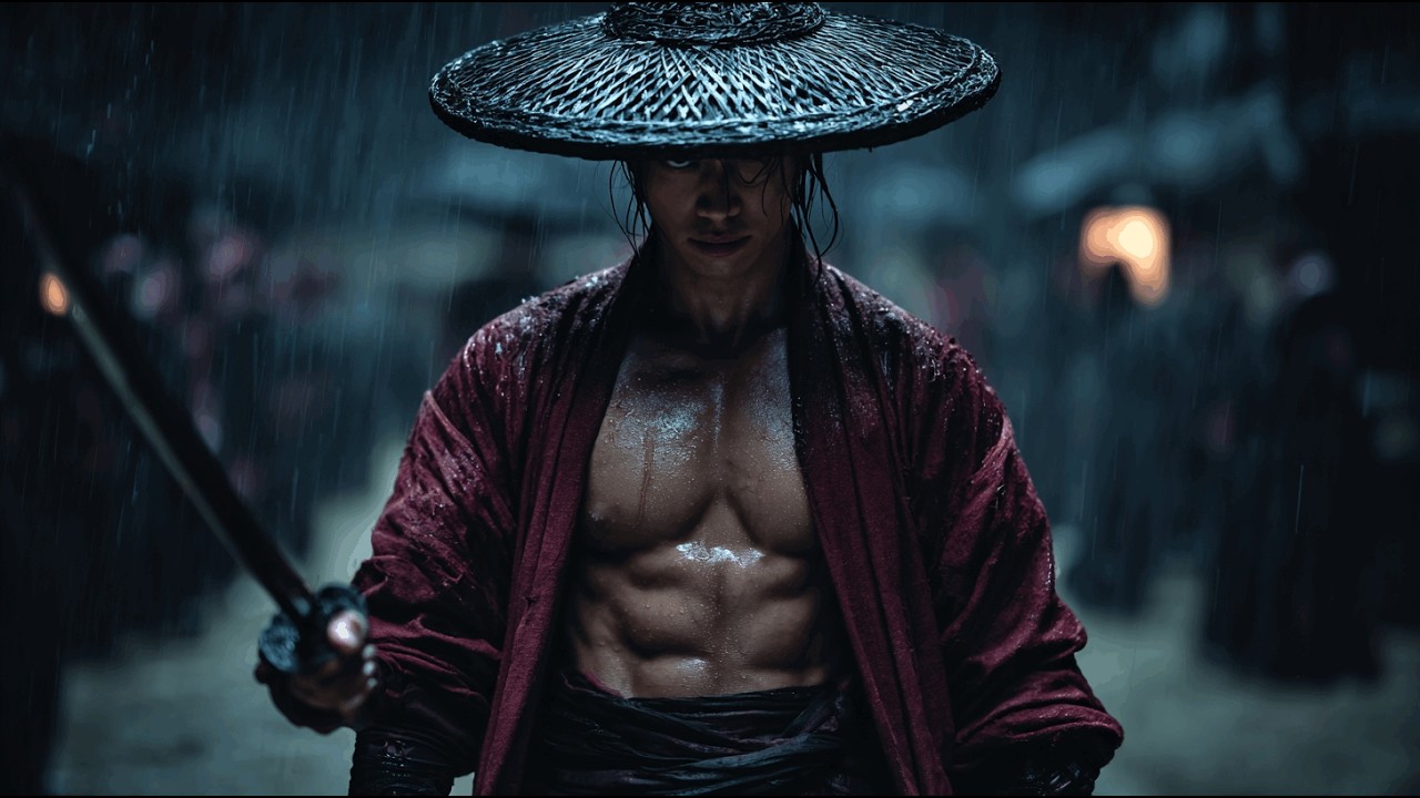 Classic Kung Fu Film: Bamboo-Hat Hero Battles Ten Masters In Rainy Night Escape