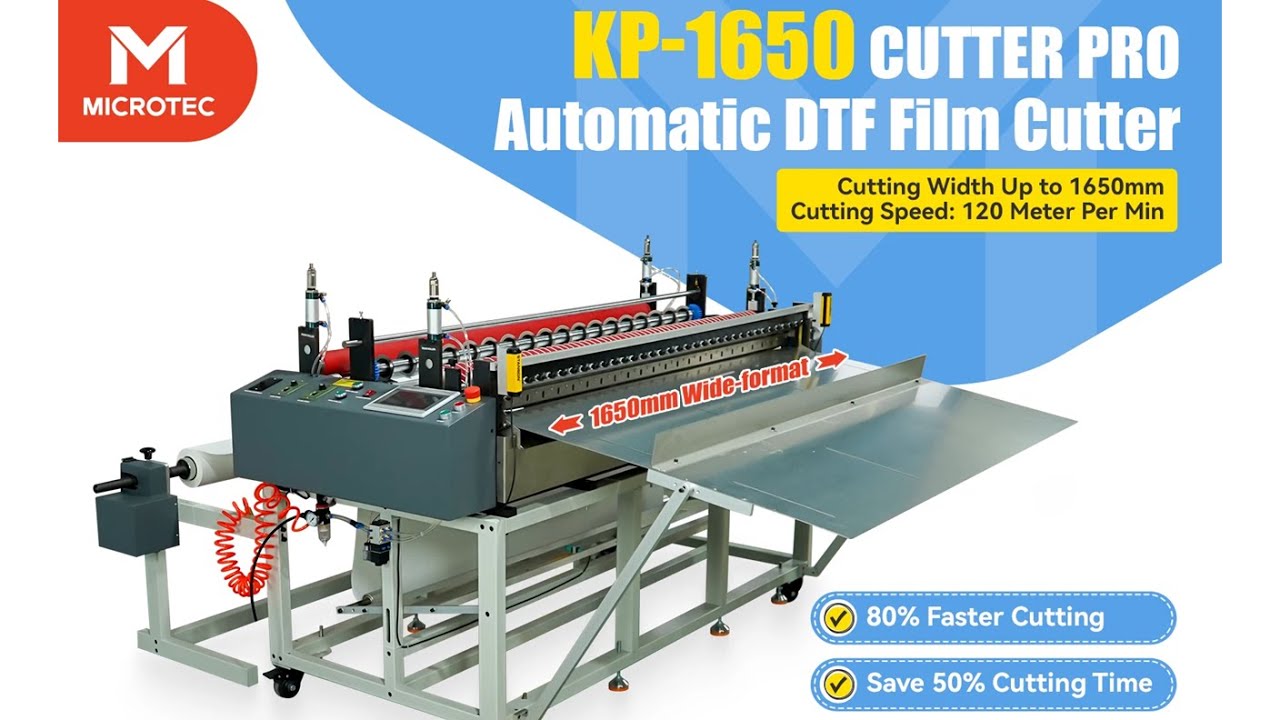 Microtec KP-1650 Automatic Cutter | High-Speed Precision Slitting for DTF Film & DTF Paper Rolls
