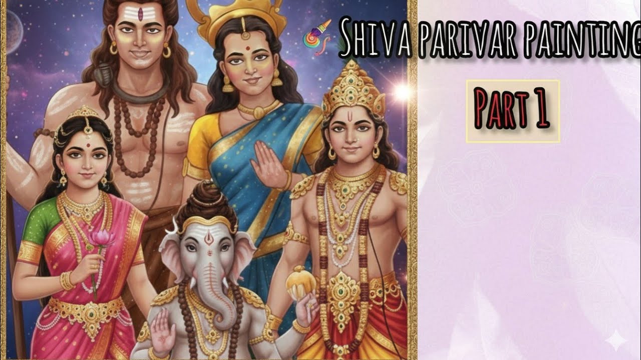 How to draw bhagwan shiva and parvati maa🌸 | Shiva Parivar drawing #painting #art #Youtube #drawing 