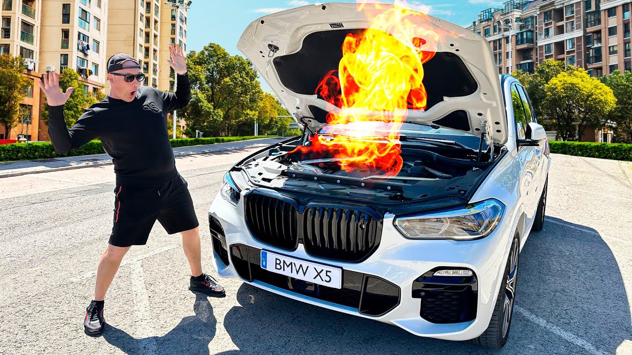Daddy's BMW X5 is broken tractor hurry up for help
