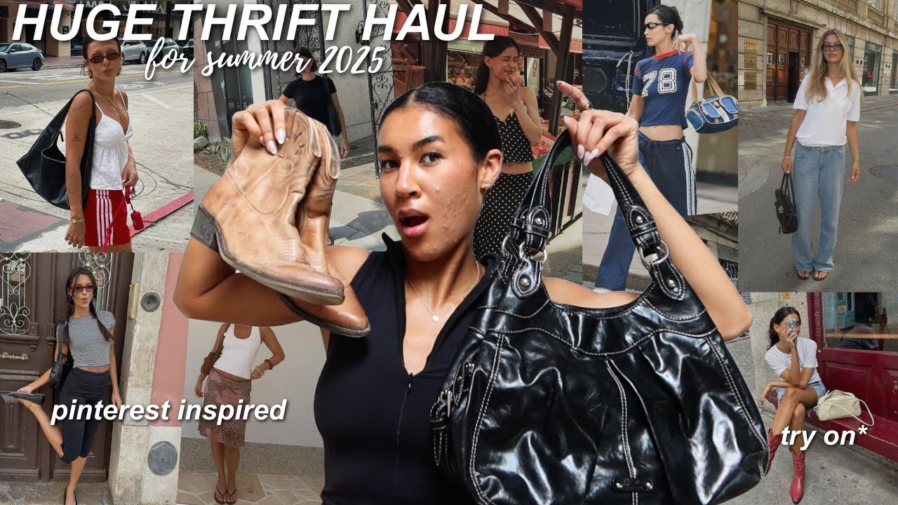 HUGE THRIFT HAUL! Thrifting Summer 2025 Trends + Try On Haul (Pinterest inspired)