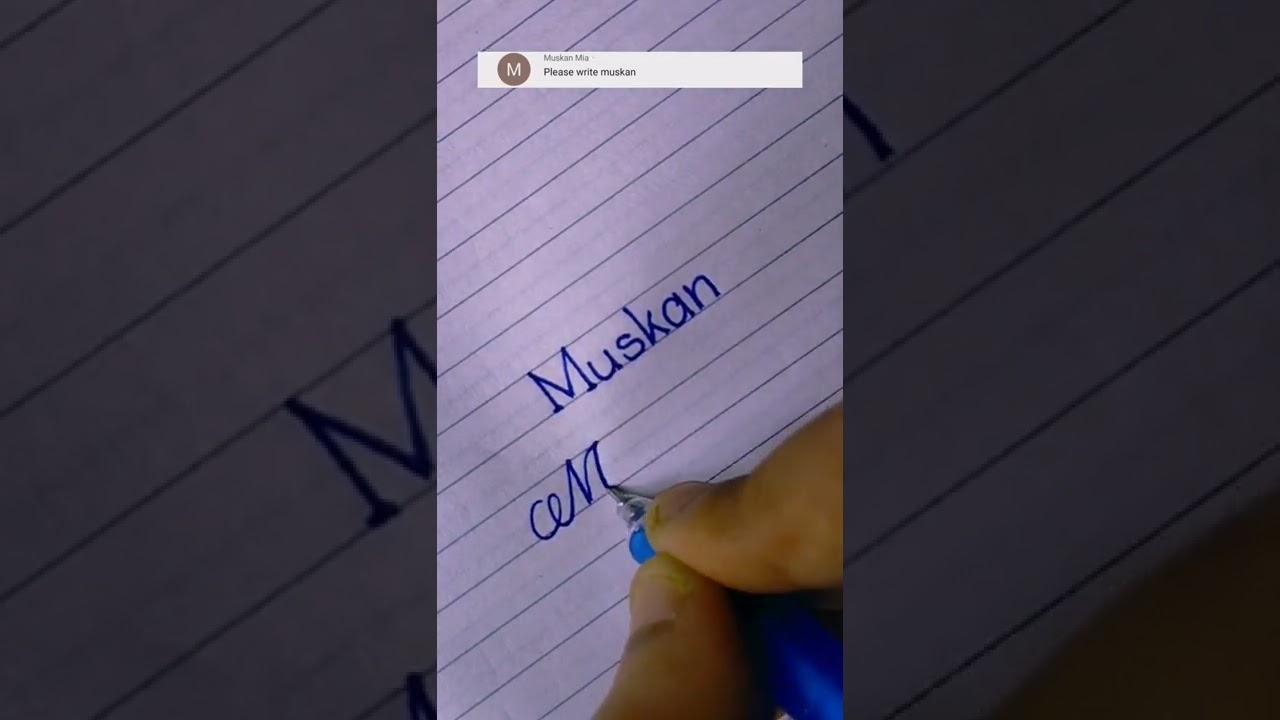 Muskan - Name Writing।। How to Write in Cursive Writing ✍️