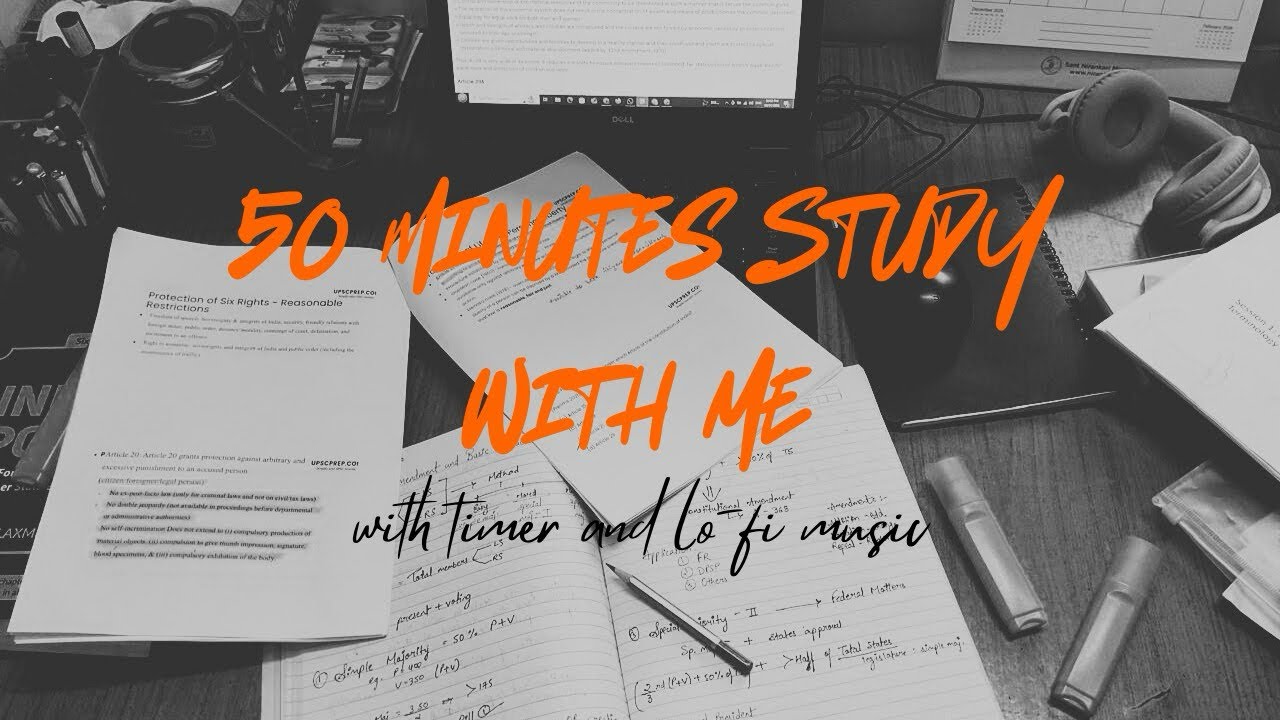 50 minutes Study with me | with timer and lo-fi music 