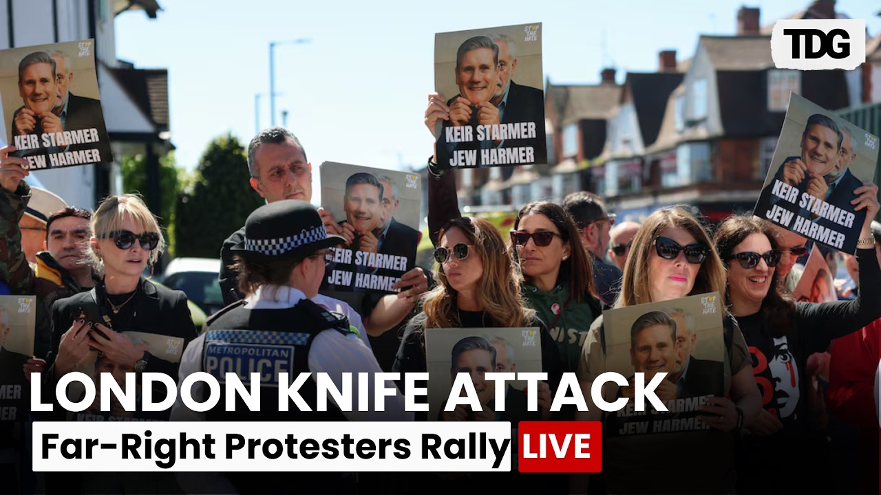 LIVE: Protesters Rally in London After Belfast Knife Attack Sparks Tensions