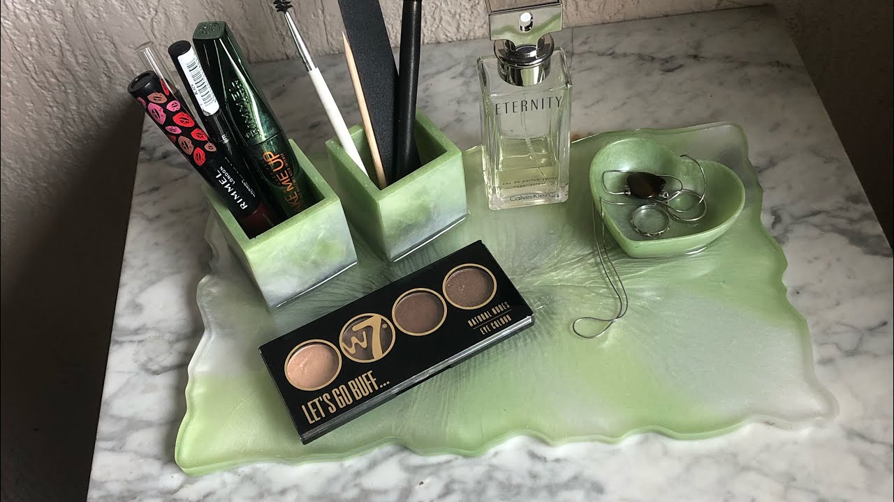 Resin makeup Jewelry tray organizer - diy tutorial