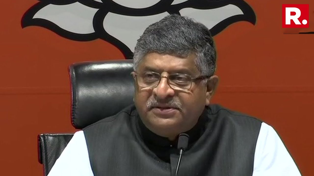 Union Minister Ravi Shankar Prasad Briefs The Media From BJP Headquarters, New Delhi