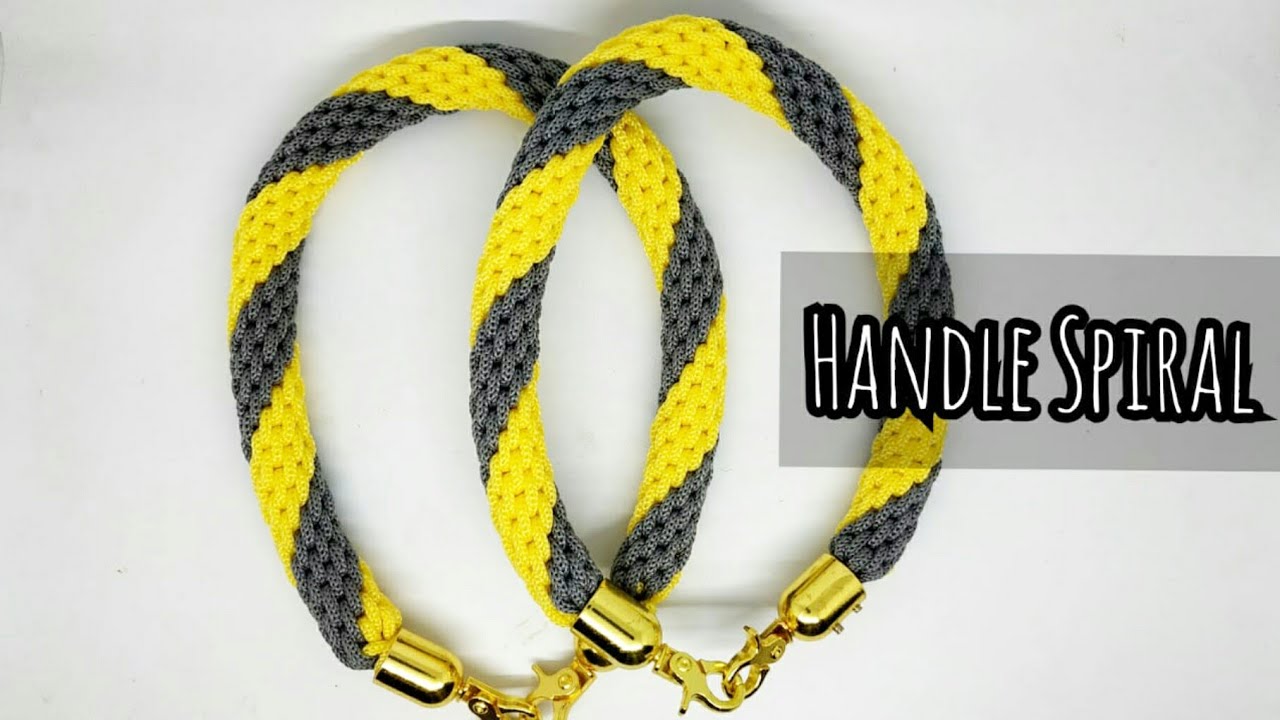 Tutorial handle spiral untuk tas tali kur kombinasi 2 warna
