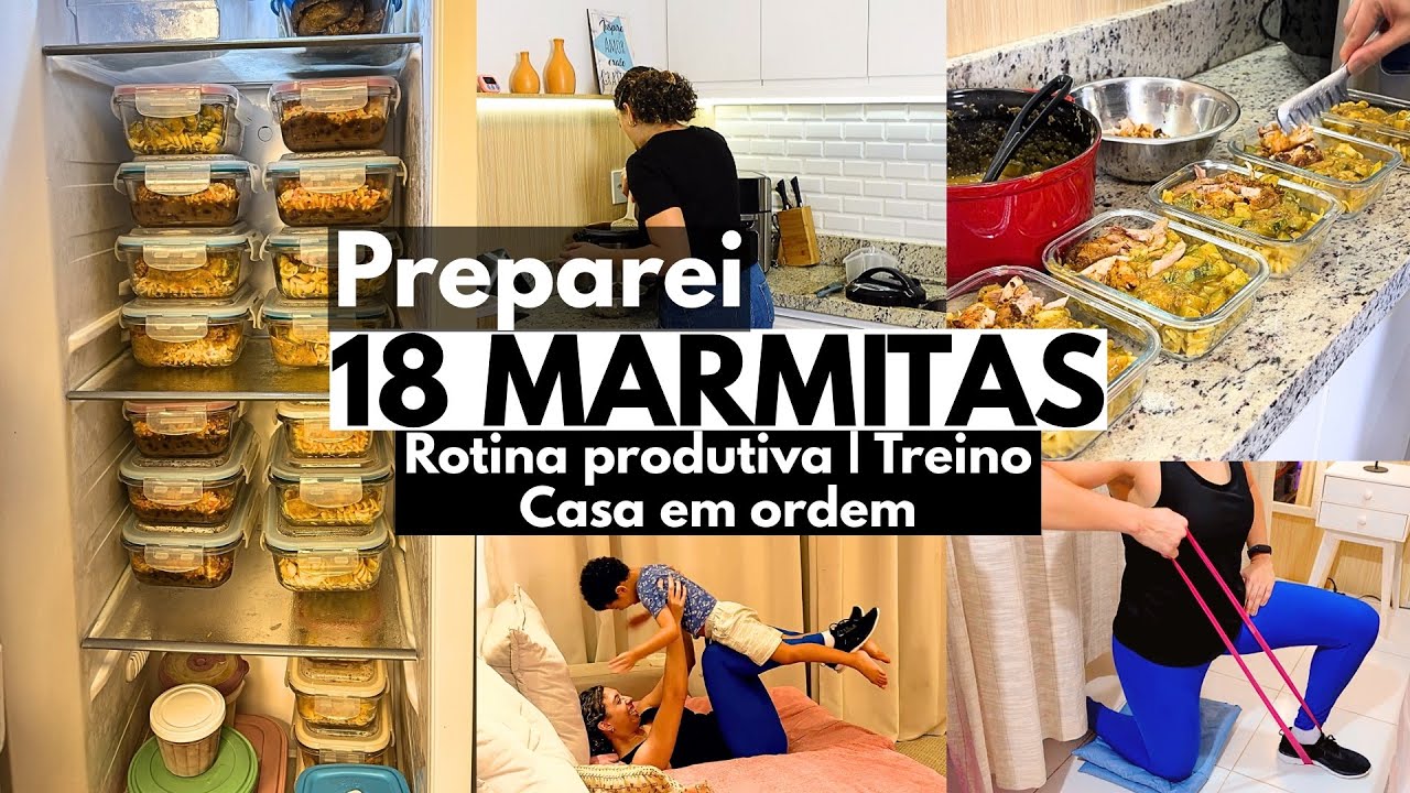 ROTINA REAL: Muitas marmitas, vida de mãe e treino em casa