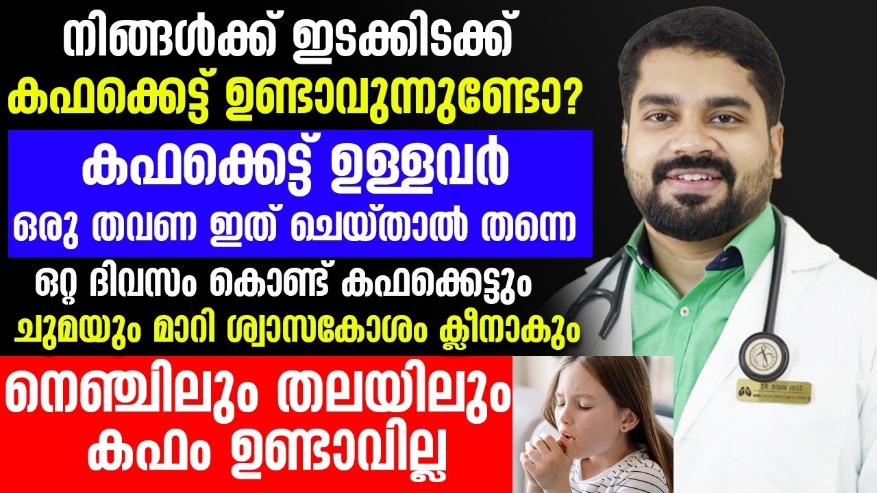 ഒരു ദിവസംകൊണ്ട് കഫക്കെട്ടും ചുമയും മാറി ശ്വാസകോശം ക്ലീയനാവാൻ ഇങ്ങനെ ചെയ്‌താൽ മതി