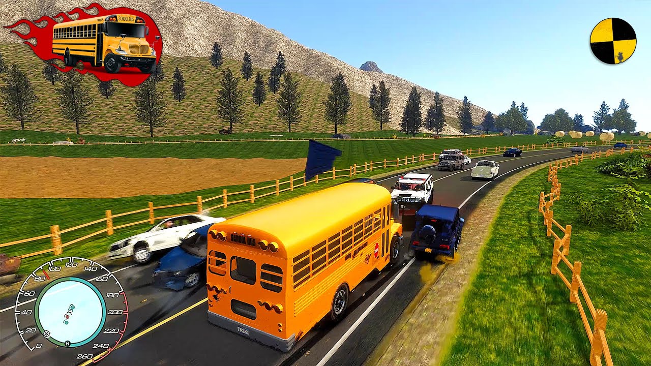 GTA 4 Crazy School Bus Crashes Ep.13
