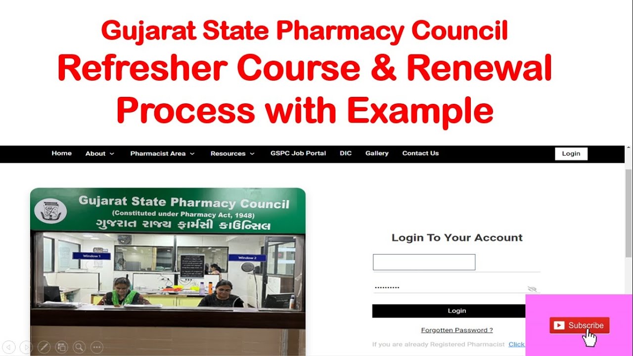 Gujarat State Pharmacy Council (GSPC) Refresher Course & Renewal Process Online