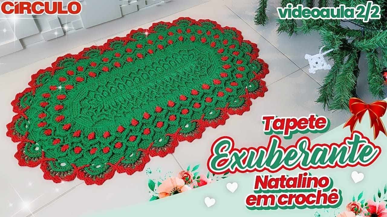 ✨ PADRÃO incrível! Tapete Exuberante Natalino em Crochê 2/2