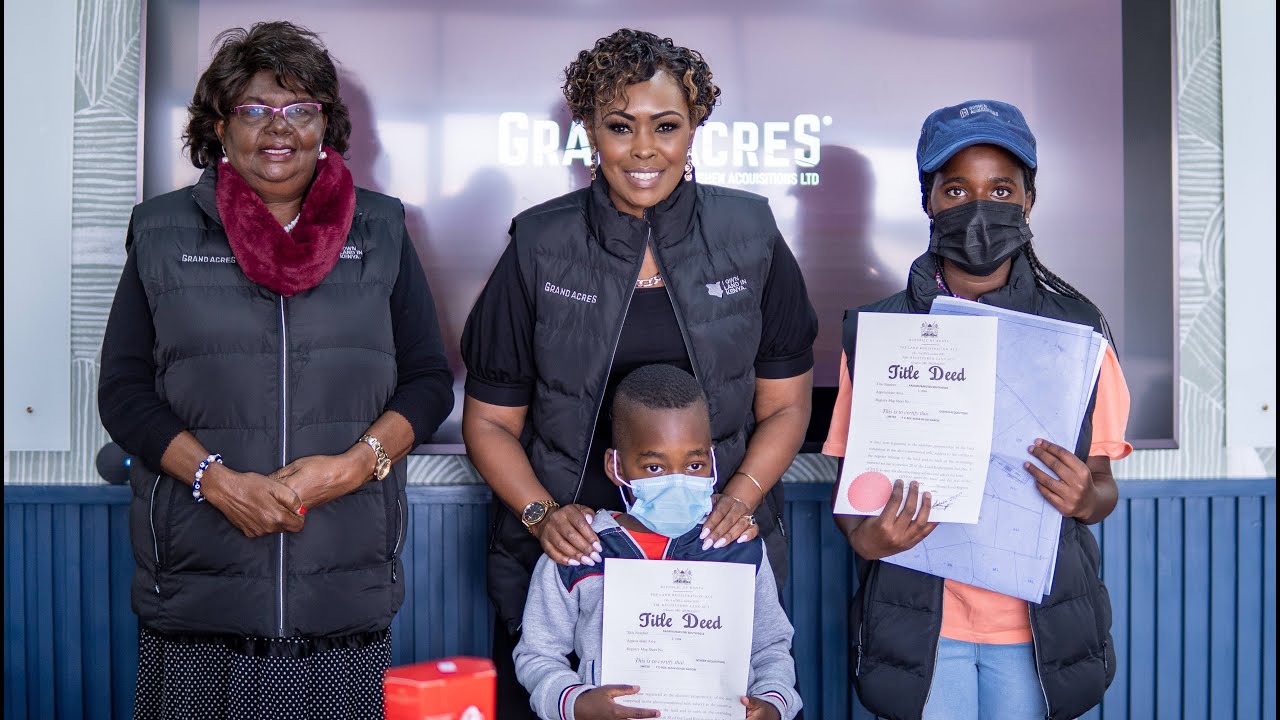 Starting Them Off Early - @CarolineMutokoOfficial's Children Title Deed Hand Over #OwnLandInKenya