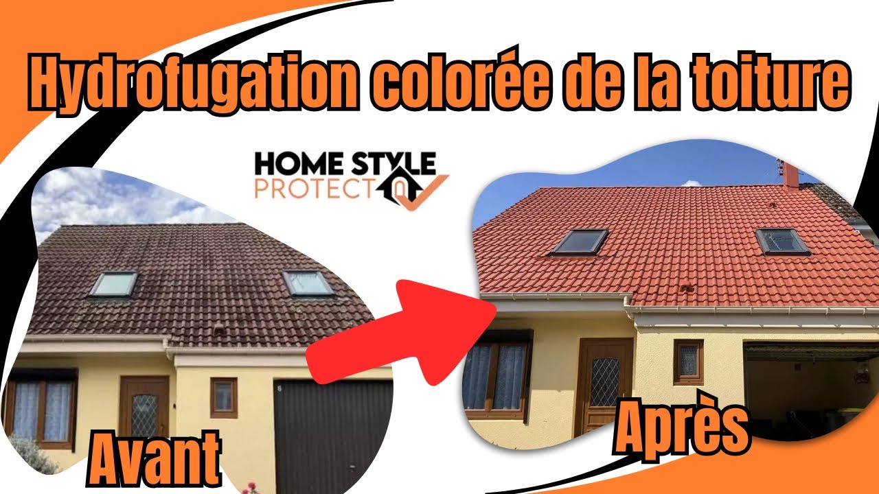 Traitement d&rsquo;une toiture par hydrofugation color&eacute;e 🏠