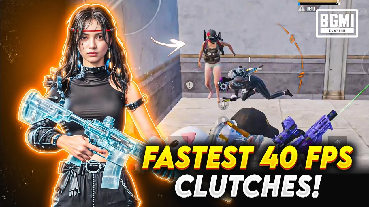 Fastest 40 FPS Clutches ☢️ [ FULL AGGRESSIVE MODE ] | Intense 1vs4 Clutches | BGMI