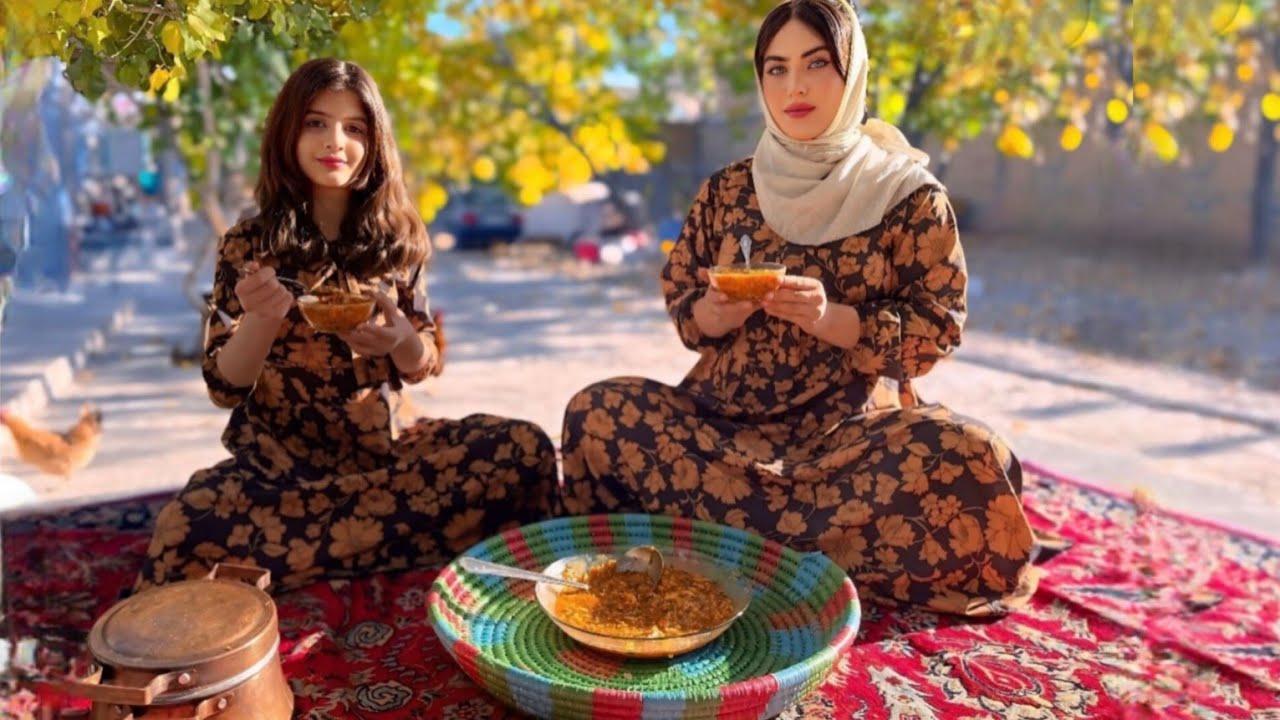 What masterpiece does this Bakhtiari girl create with a simple chicken soup?!&rdquo;